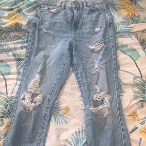 Garage Straight Leg Ripped Jeans